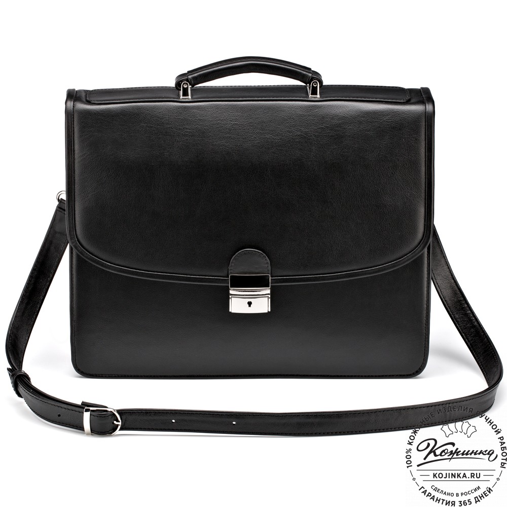 Кожаный портфель "Брест" (черный)